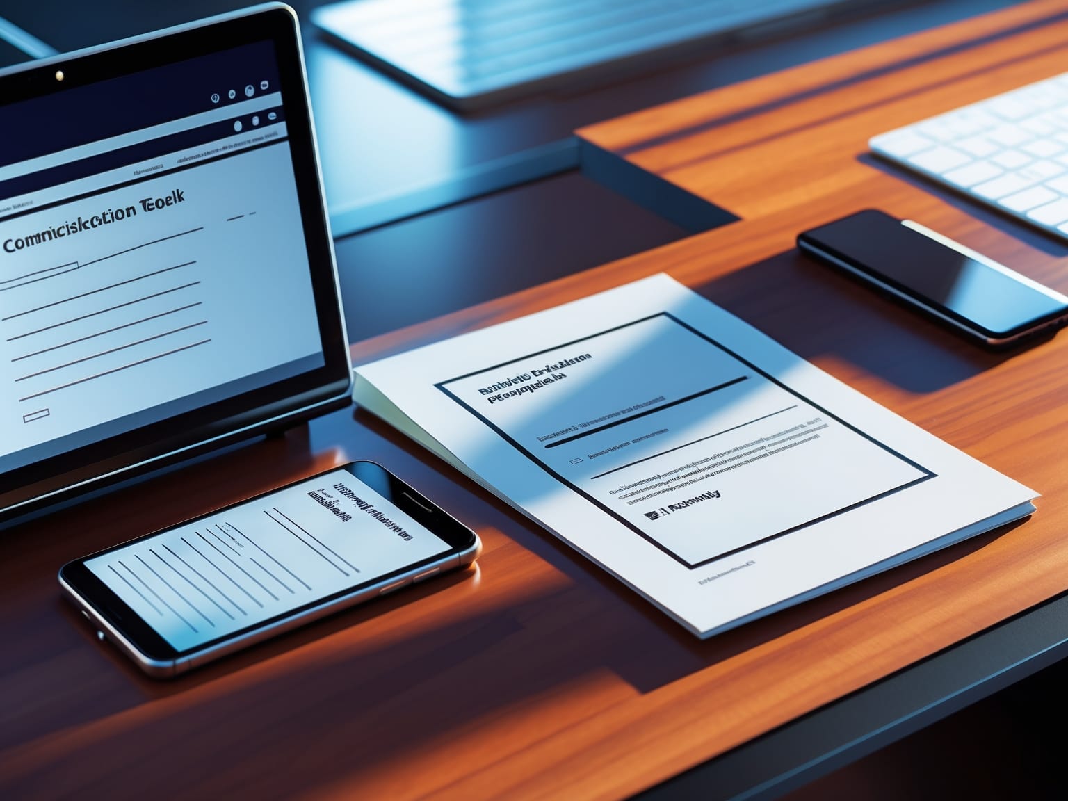 a laptop and cell phone on a desk